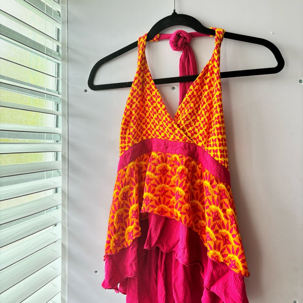 Boho High-Low Halter Top – Size Medium